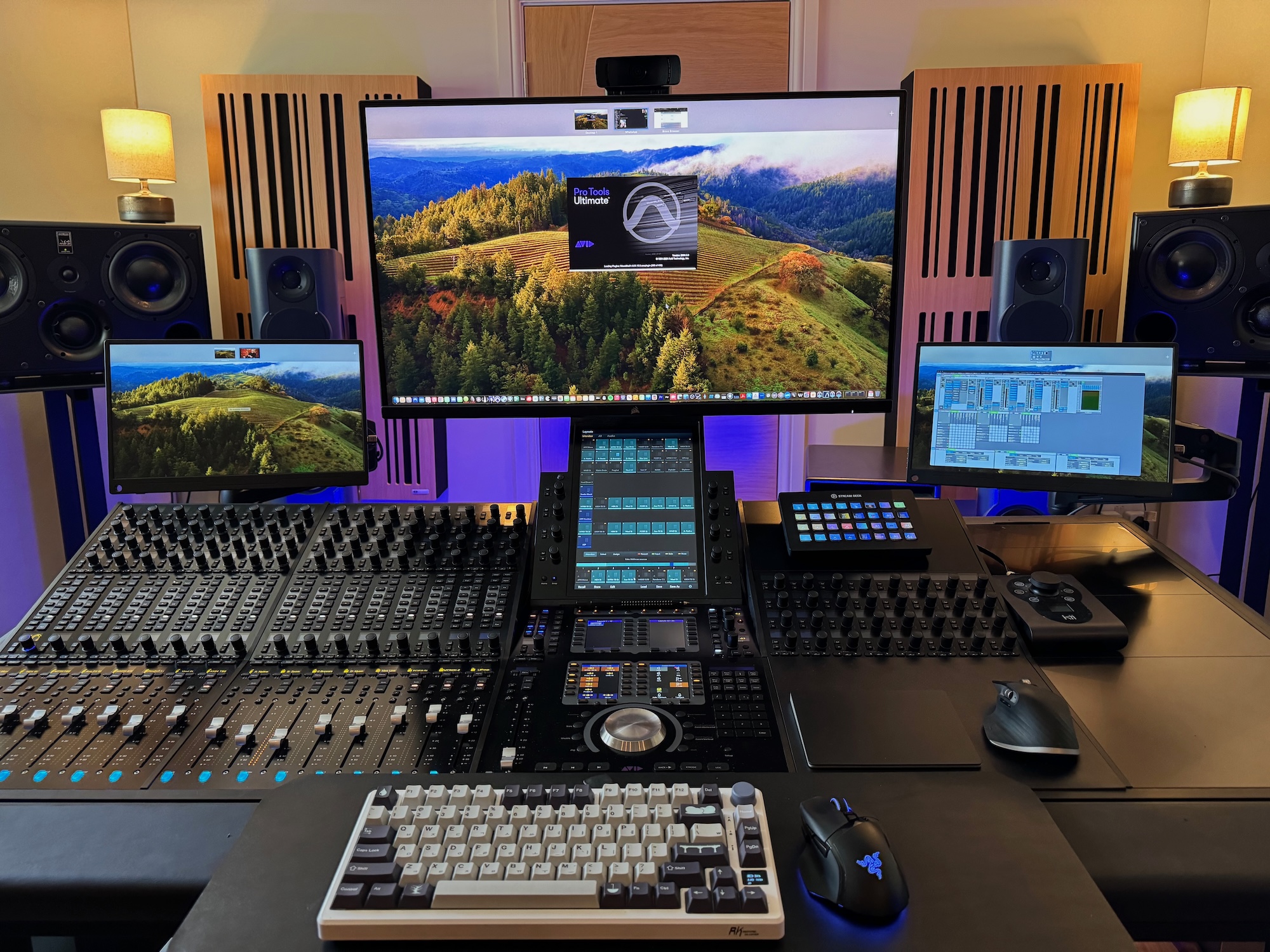 The Avid S6, monitoring and outboard in the control room at Volt Per Octave, Oxfordshire